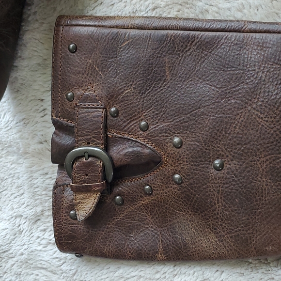 Born Thick Distressed Leather Knee High Riding Boots Calf Stretchers Size 7 / 38 - Picture 7 of 8